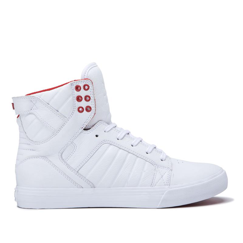 Buty Supra SKYTOP - Sneakersy Wysokie Męskie - Białe (JGKE-29436)